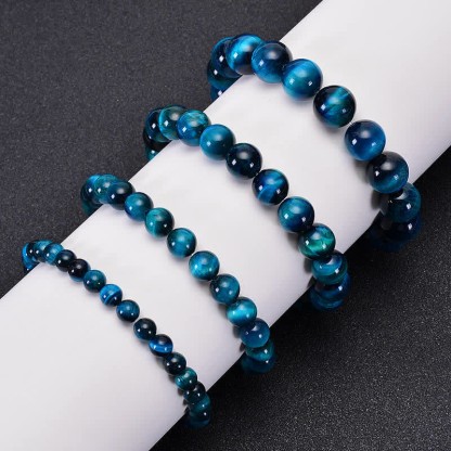 Oriental Buddha Blue Tiger Eye Protection Bracelet