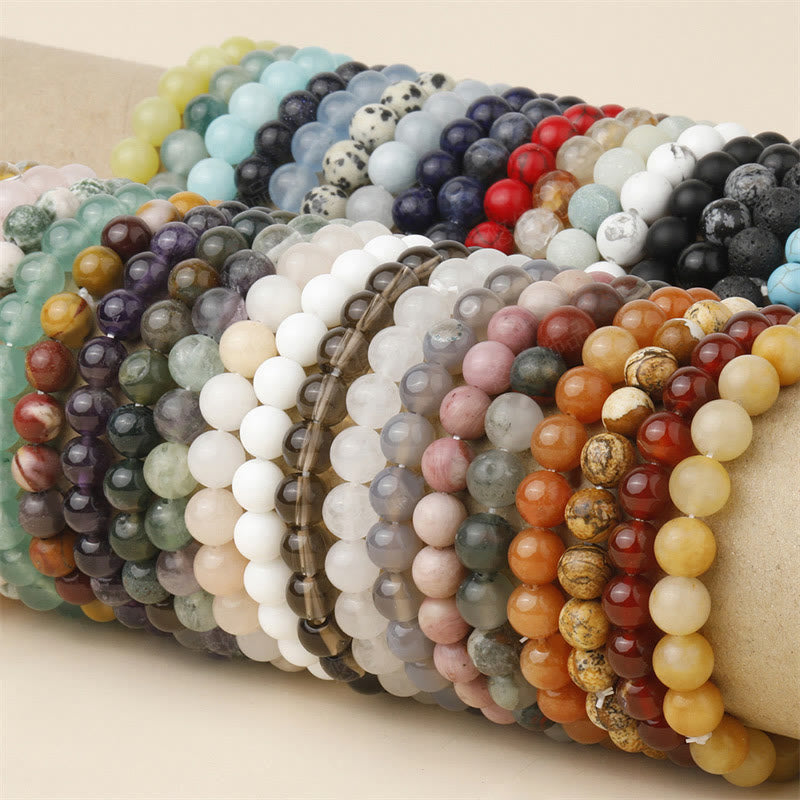 Oriental Buddha Natural Stone Quartz Healing Beads Bracelet