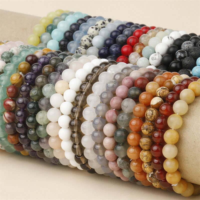 Oriental Buddha Natural Stone Quartz Healing Beads Bracelet