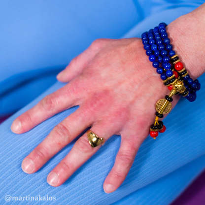 Oriental Buddha Tibetan Mala Lapis Lazuli Positive Bracelet