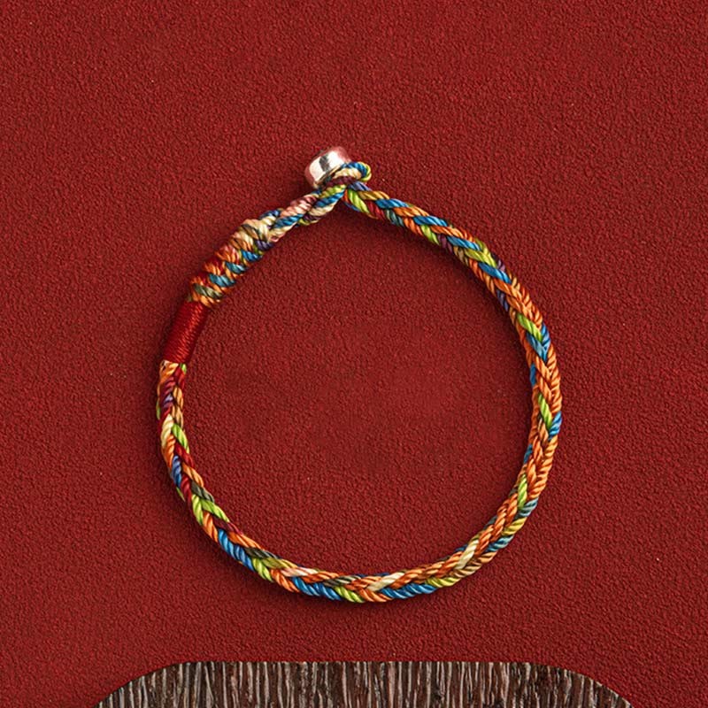 Oriental Buddha "May you be healthy and happy" Lucky Multicolored Bracelet