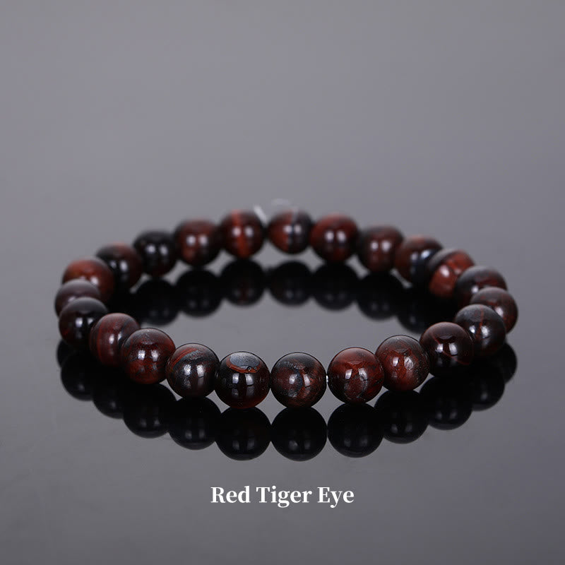 Oriental Buddha Natural Stone Quartz Healing Beads Bracelet