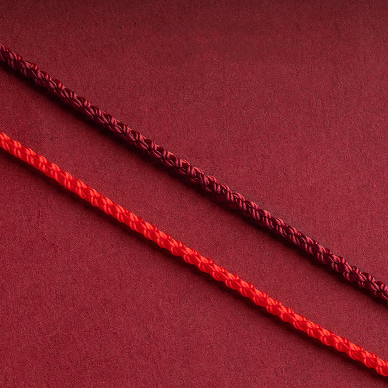 Oriental Buddha Cinnabar Blessing Red String 14K Gold Infinity Symbol Bracelet Anklet