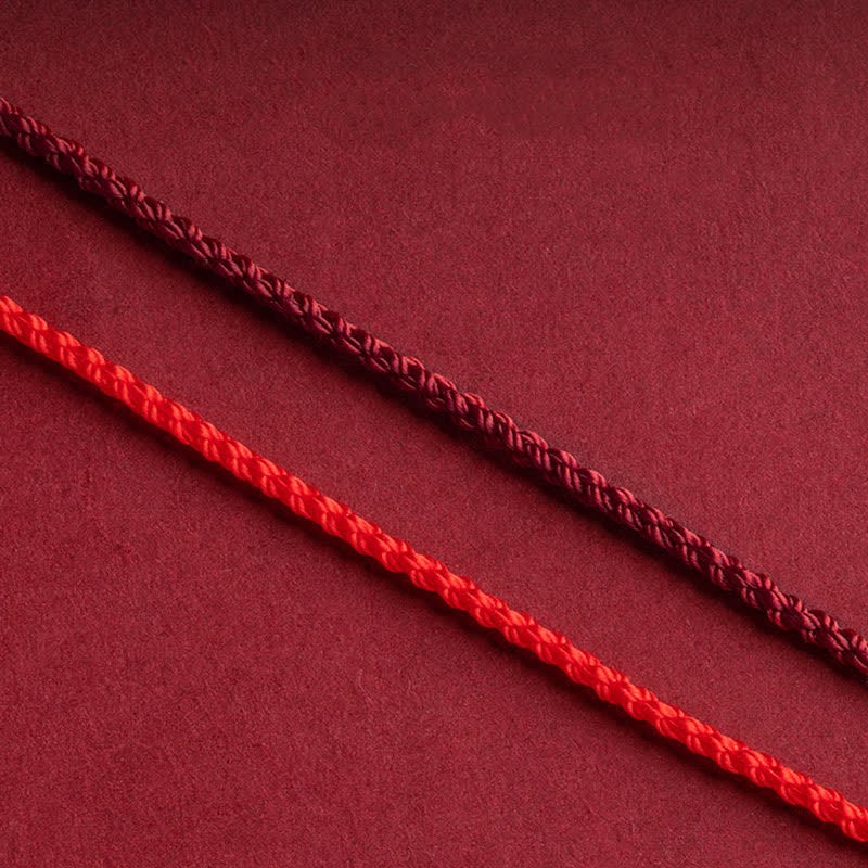 Oriental Buddha Cinnabar Blessing Red String 14K Gold Infinity Symbol Bracelet Anklet