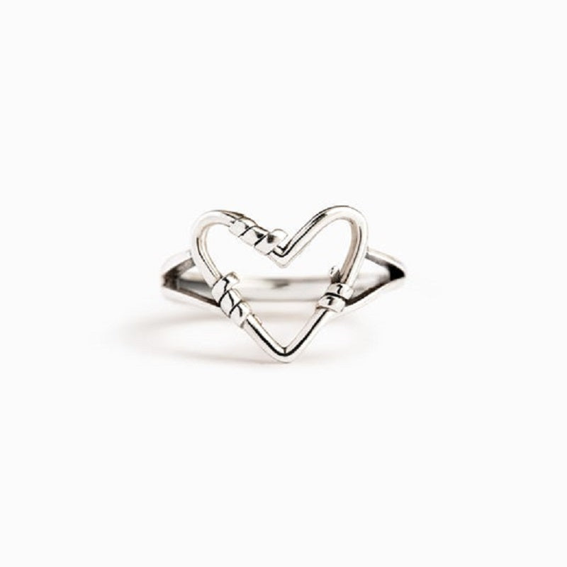 Sterling Silver Heart Wire Ring-Jolura
