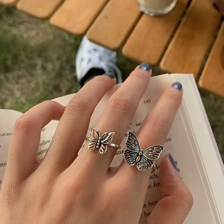 🦋 Sterling Silver Vintage Butterfly Ring-Jolura