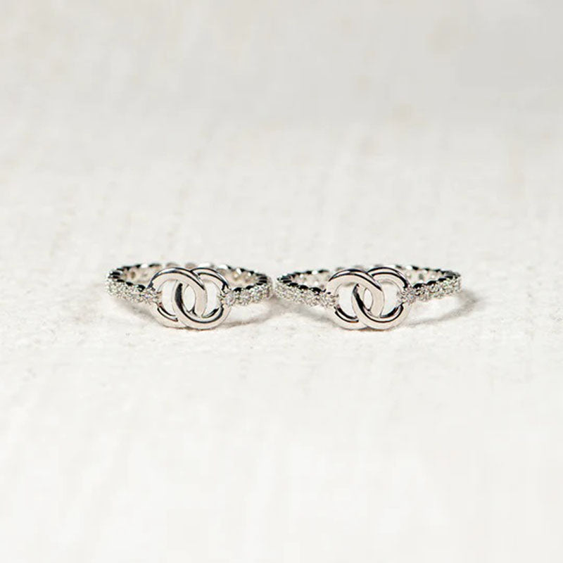 Part Of Each Other Matching Pave Interlocking Ring-Jolura