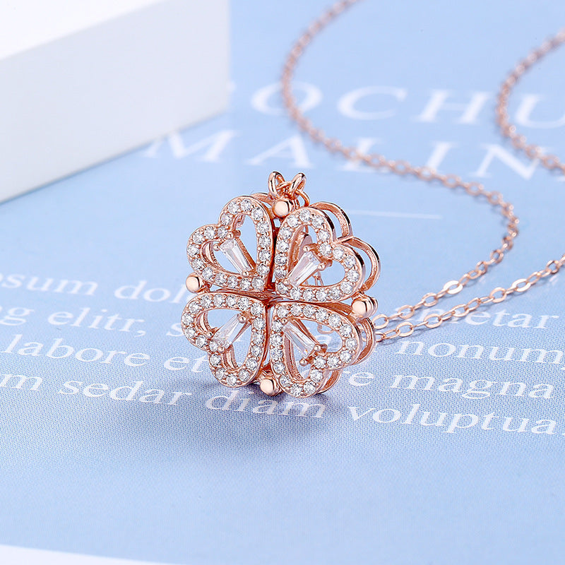 🍀Four-Leaf Heart Shape Necklace💕 S925 Silver-Jolura