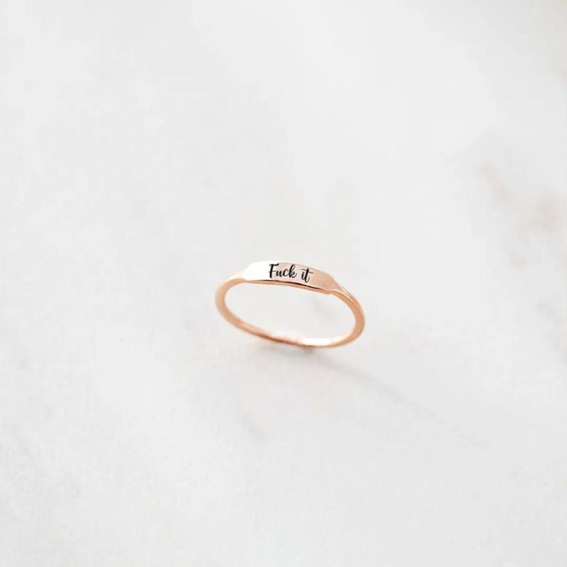 Fuck It Dainty Bar Ring-Jolura