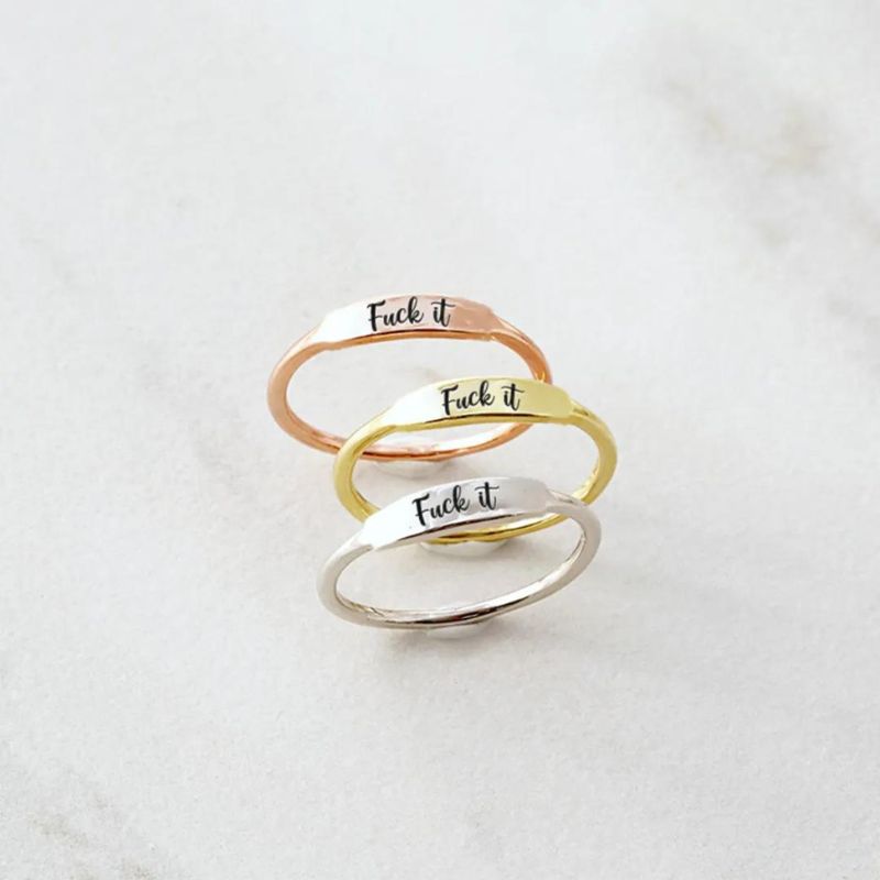 Fuck It Dainty Bar Ring-Jolura
