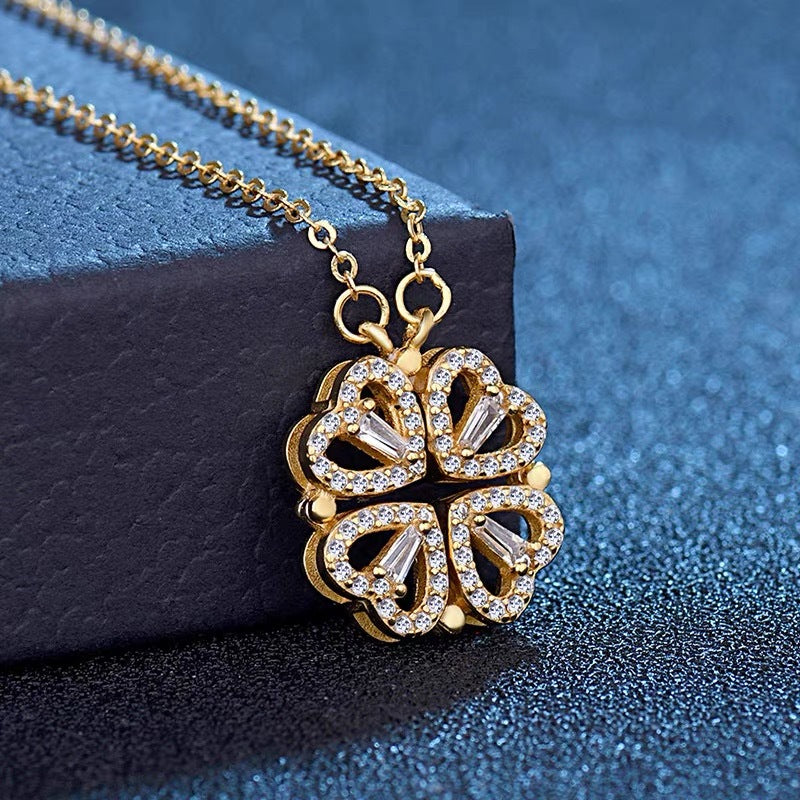 🍀Four-Leaf Heart Shape Necklace💕 S925 Silver-Jolura