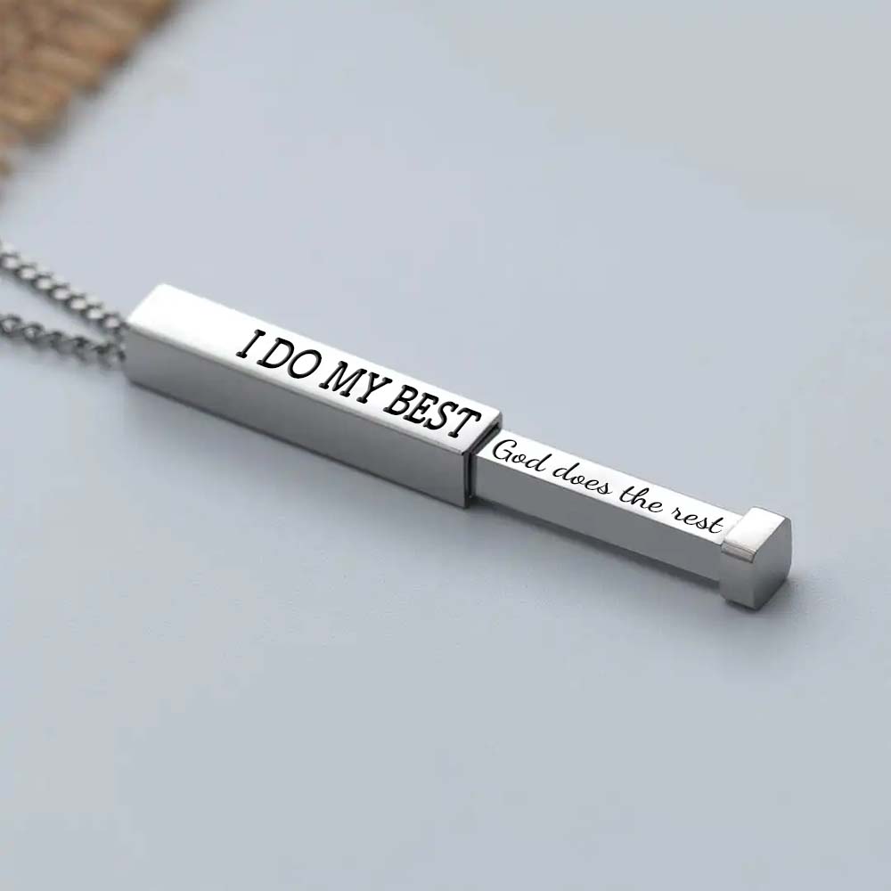 I Do My Best God Does The Rest Hidden Message Necklace-Jolura