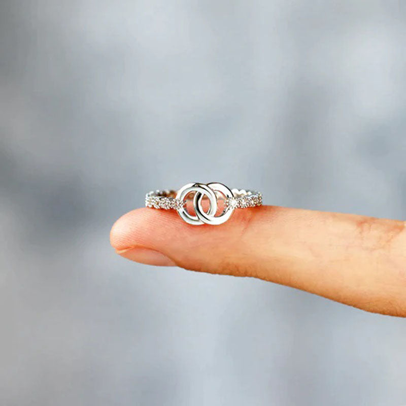 Part Of Each Other Matching Pave Interlocking Ring-Jolura