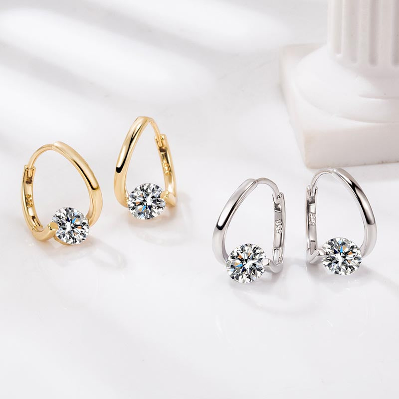 Diamond Round Stud Earrings-Jolura