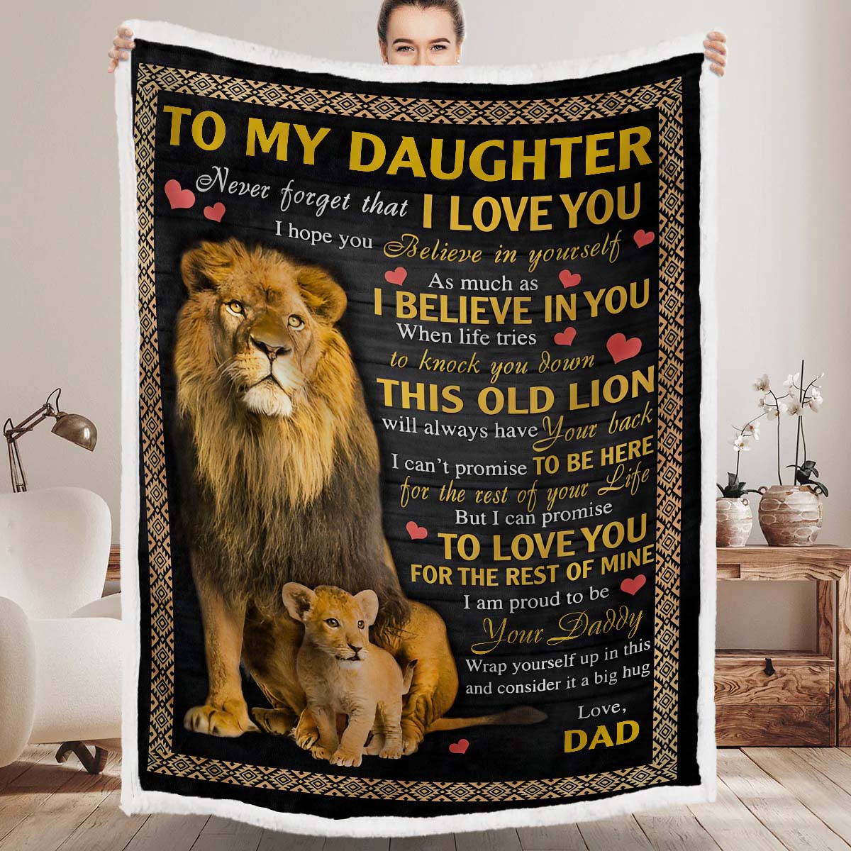To My Daughter - From Dad - A387 - Premium Blanket-Jolura