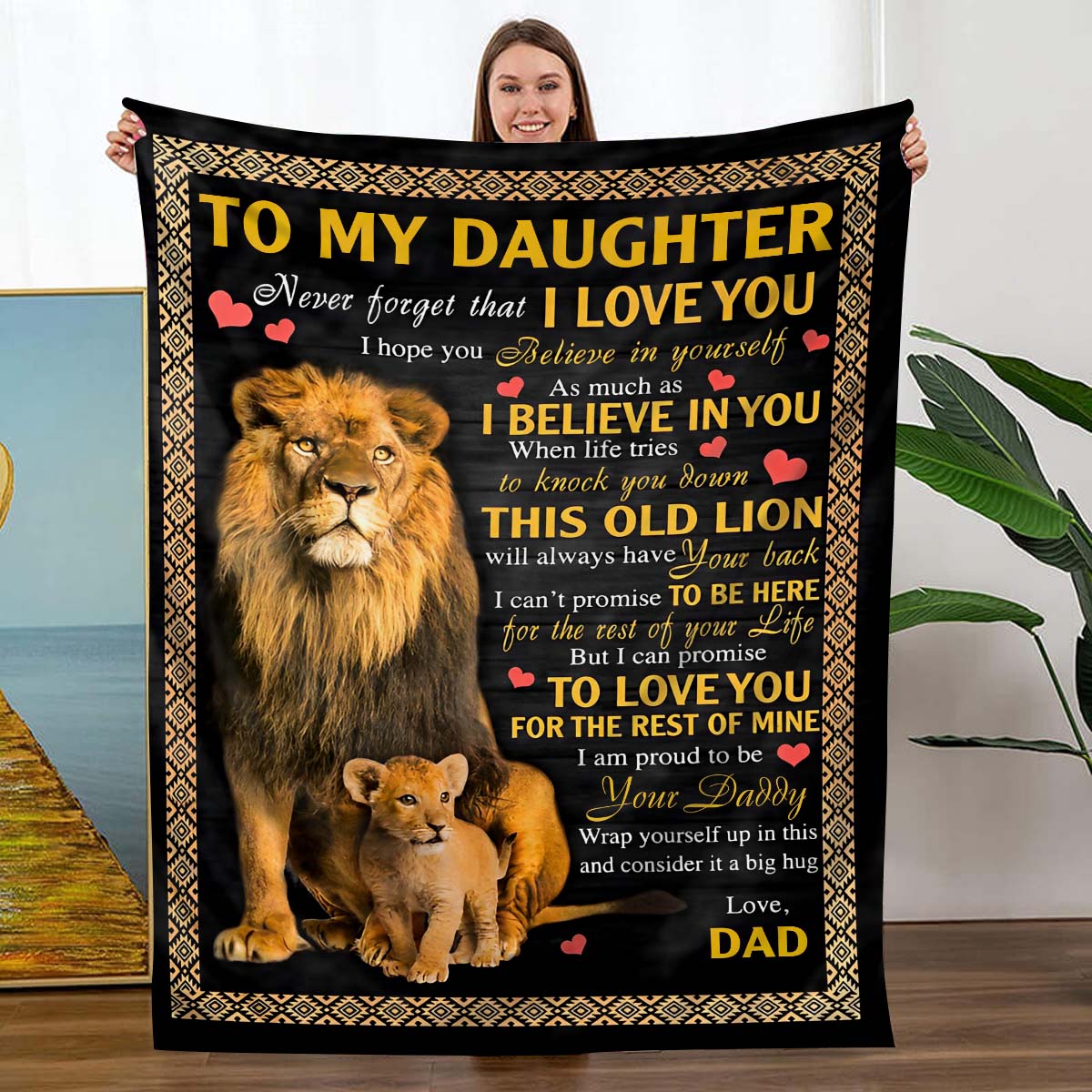 I Love You - A387 - Lion Premium Blanket-Jolura