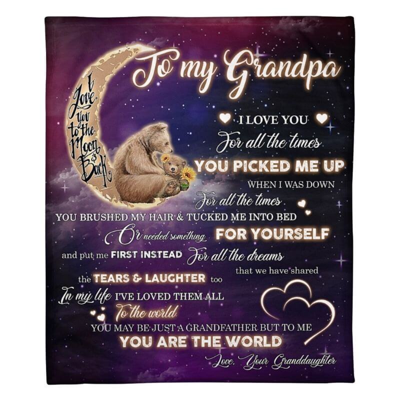 To My Grandpa - From Granddaughter - A320 - Premium Blanket-Jolura