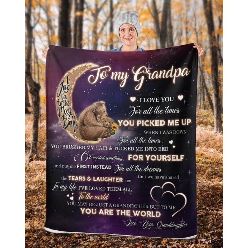 To My Grandpa - From Granddaughter - A320 - Premium Blanket-Jolura