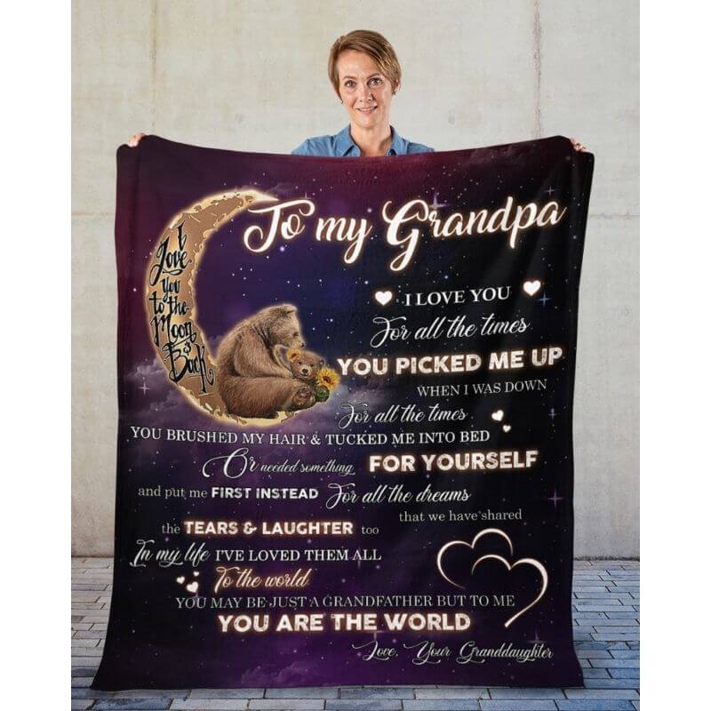 To My Grandpa - From Granddaughter - A320 - Premium Blanket-Jolura