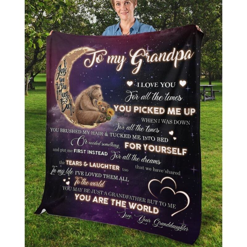 To My Grandpa - From Granddaughter - A320 - Premium Blanket-Jolura