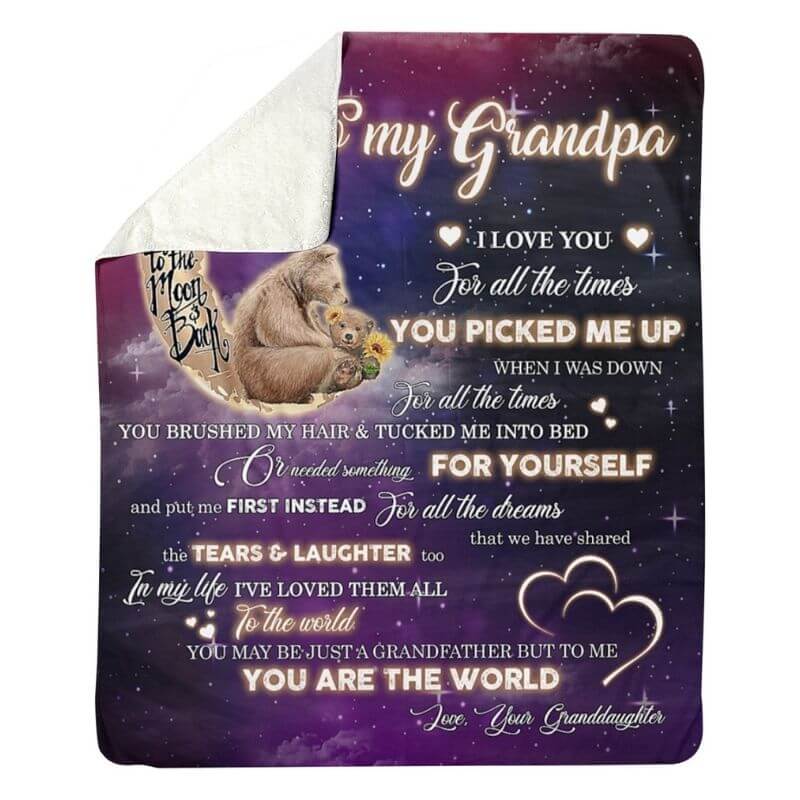 To My Grandpa - From Granddaughter - A320 - Premium Blanket-Jolura