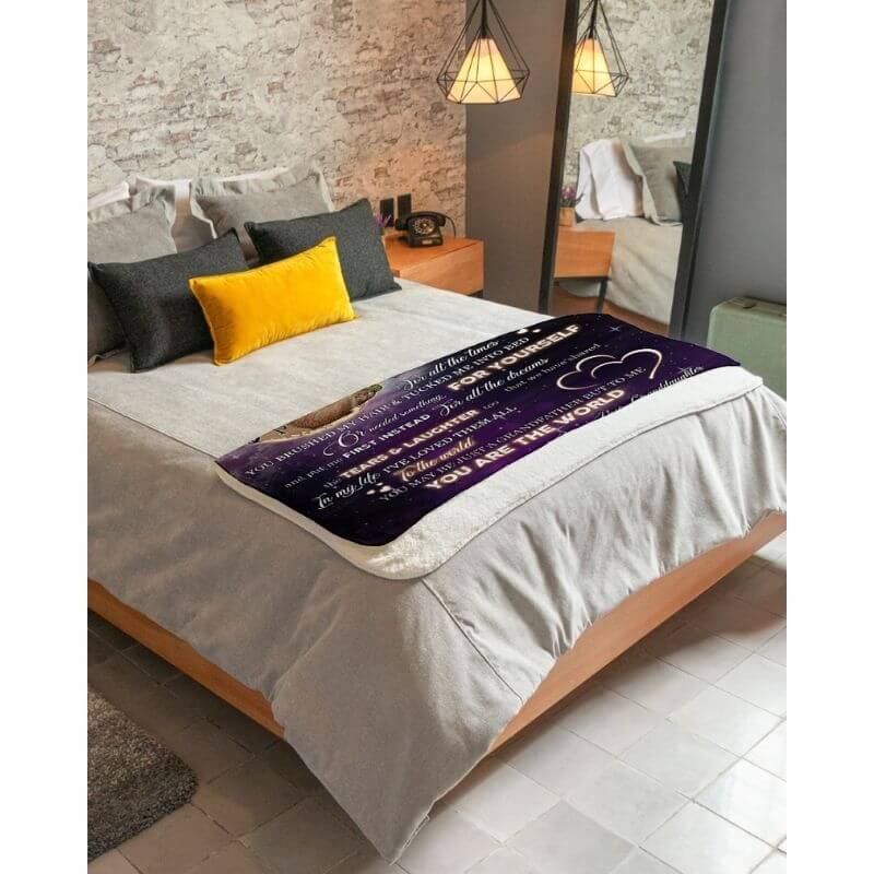 To My Grandpa - From Granddaughter - A320 - Premium Blanket-Jolura