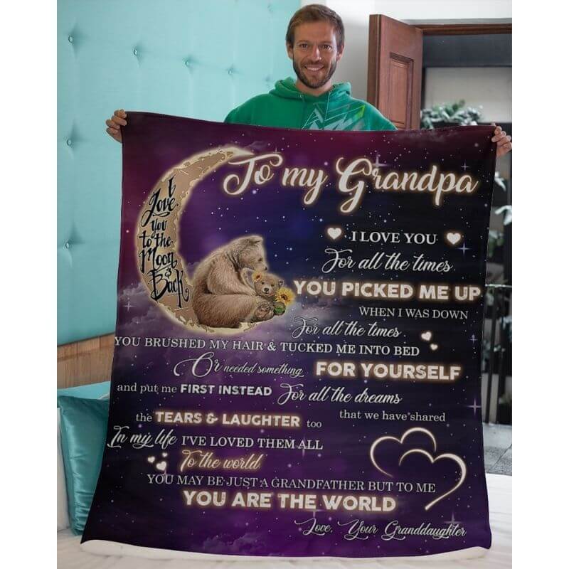 To My Grandpa - From Granddaughter - A320 - Premium Blanket-Jolura