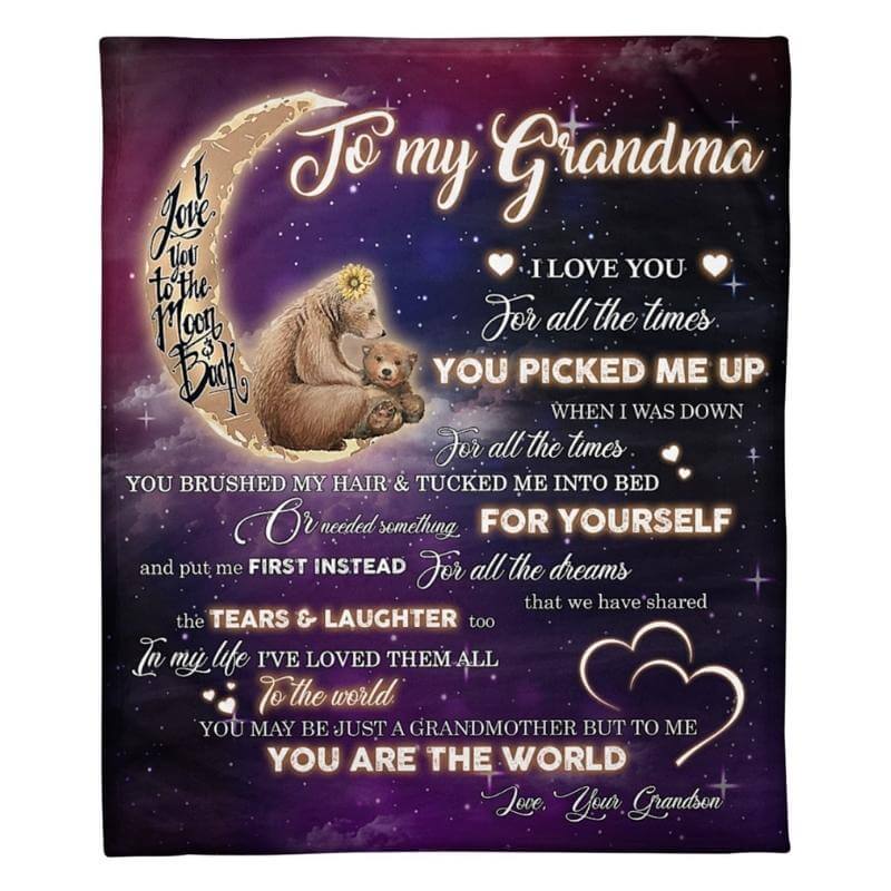 To My Grandma - From Grandson - A320 - Premium Blanket-Jolura