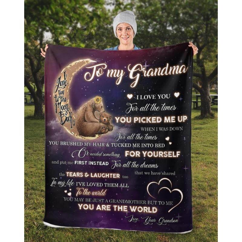 To My Grandma - From Grandson - A320 - Premium Blanket-Jolura