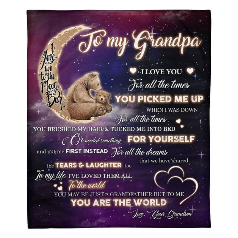 To My Grandpa - From Grandson - A320 - Premium Blanket-Jolura