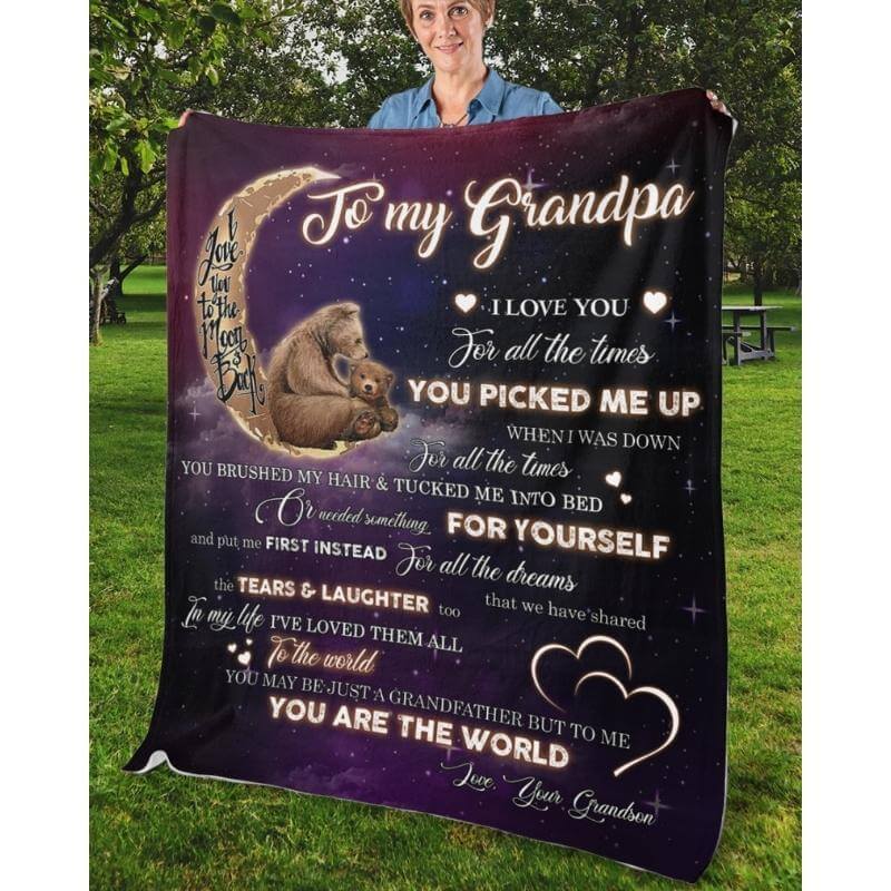 To My Grandpa - From Grandson - A320 - Premium Blanket-Jolura