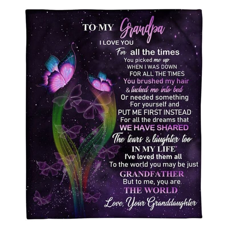 To My Grandpa - From Granddaughter - A319 - Premium Blanket-Jolura