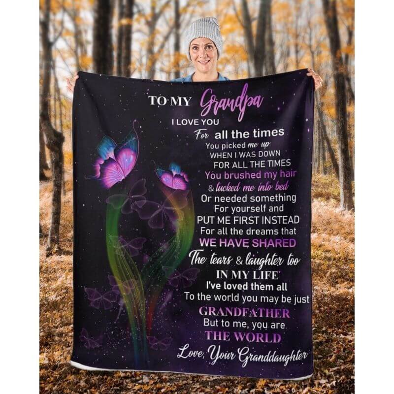 To My Grandpa - From Granddaughter - A319 - Premium Blanket-Jolura