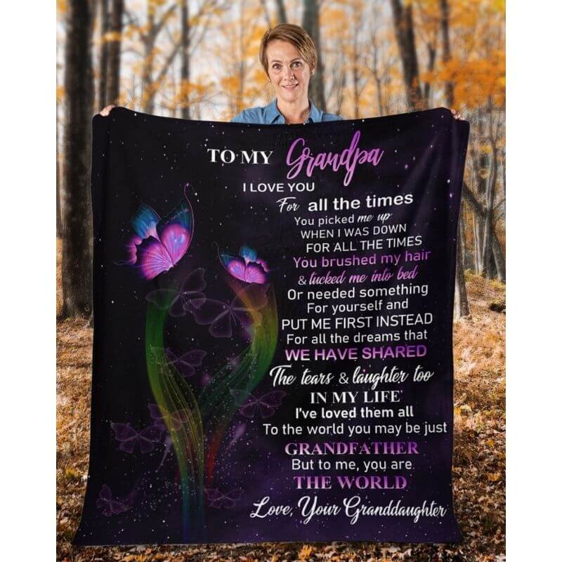 To My Grandpa - From Granddaughter - A319 - Premium Blanket-Jolura