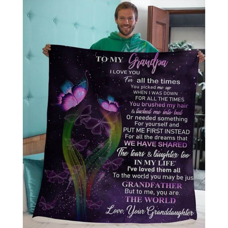 To My Grandpa - From Granddaughter - A319 - Premium Blanket-Jolura