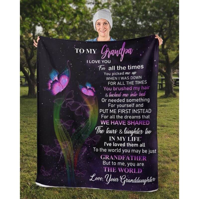 To My Grandpa - From Granddaughter - A319 - Premium Blanket-Jolura