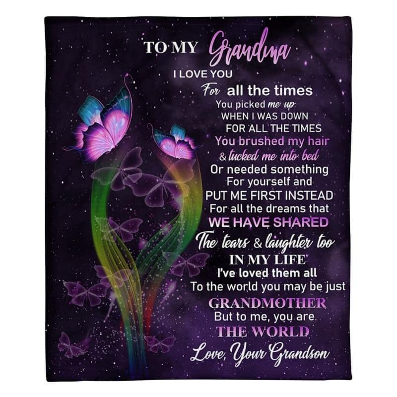 To My Grandma - From Grandson - A319 - Premium Blanket-Jolura