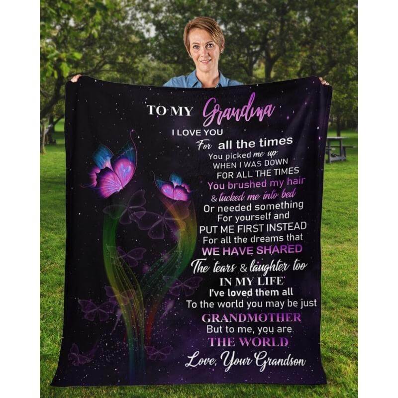 To My Grandma - From Grandson - A319 - Premium Blanket-Jolura