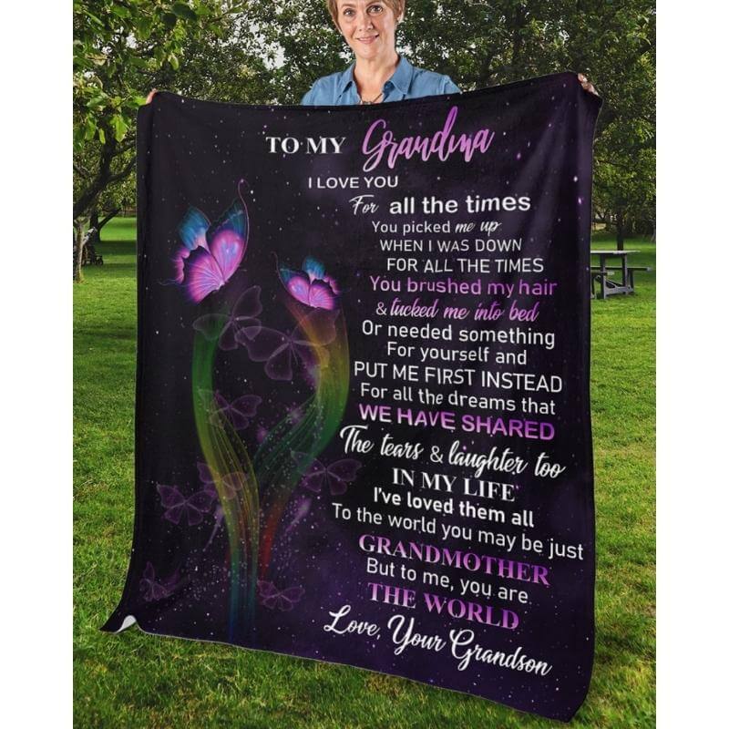 To My Grandma - From Grandson - A319 - Premium Blanket-Jolura