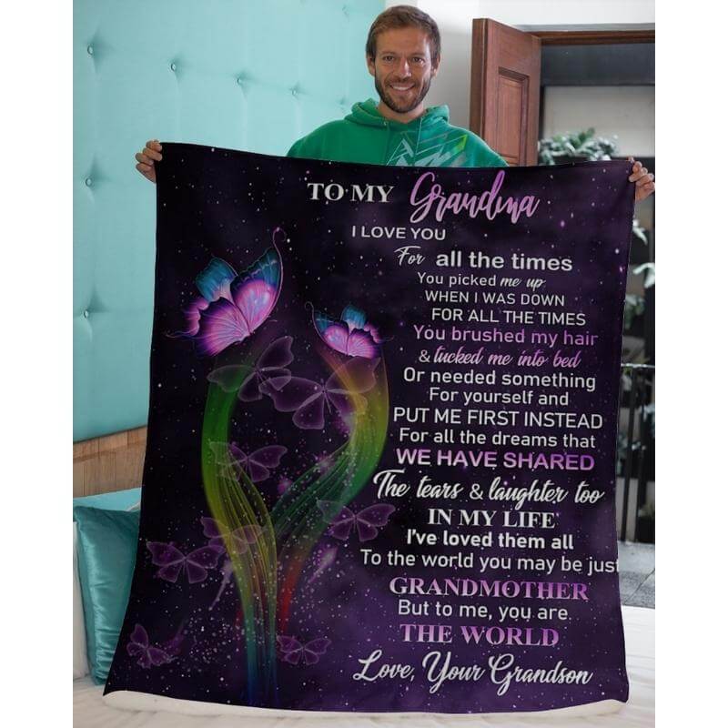 To My Grandma - From Grandson - A319 - Premium Blanket-Jolura