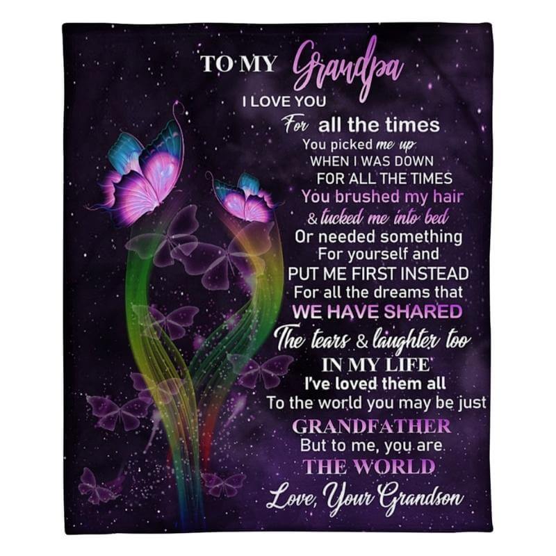 To My Grandpa - From Grandson - A319 - Premium Blanket-Jolura