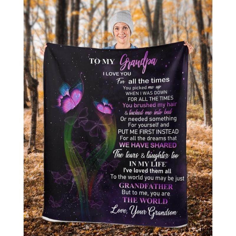 To My Grandpa - From Grandson - A319 - Premium Blanket-Jolura
