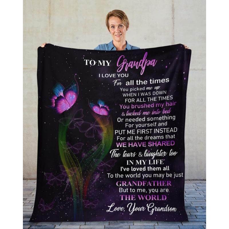 To My Grandpa - From Grandson - A319 - Premium Blanket-Jolura
