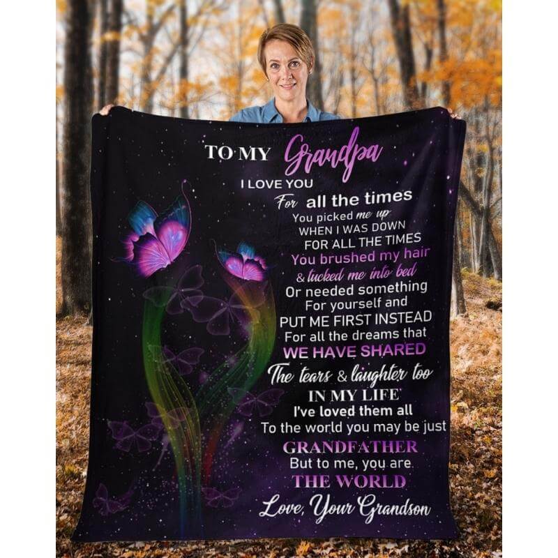 To My Grandpa - From Grandson - A319 - Premium Blanket-Jolura