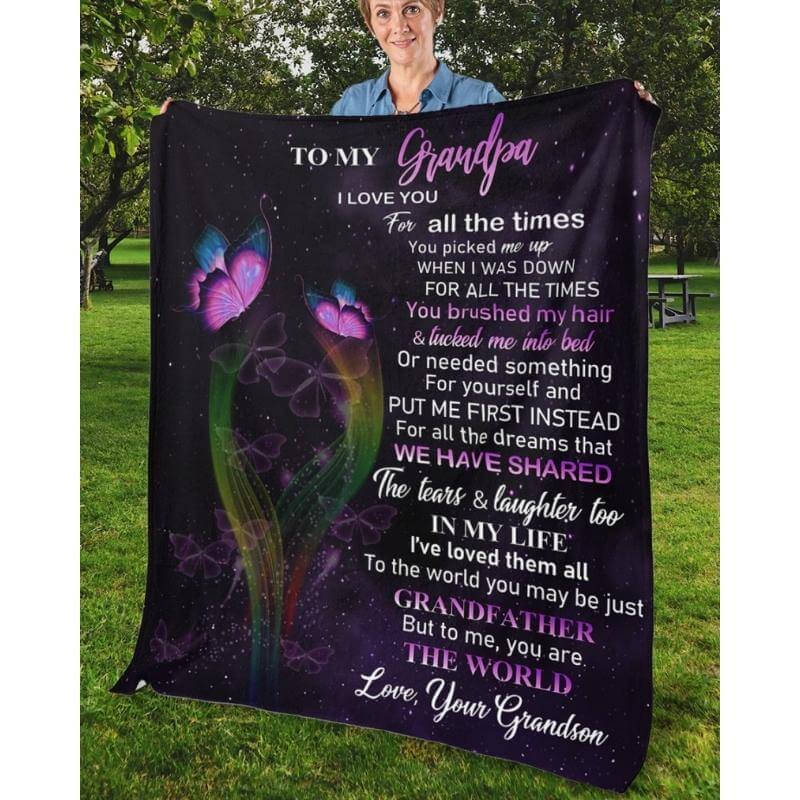 To My Grandpa - From Grandson - A319 - Premium Blanket-Jolura