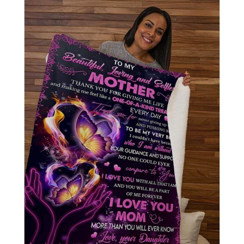 To My Mom - From Daughter  - A370 - Premium Blanket-Jolura