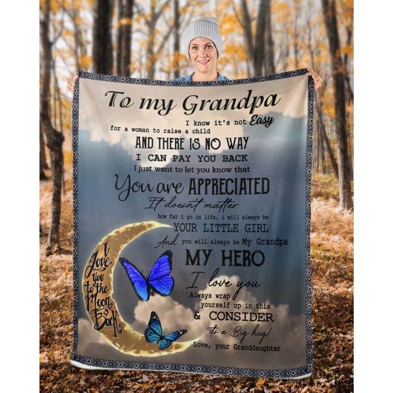 To My Grandpa - From Granddaughter - A314 - Premium Blanket-Jolura