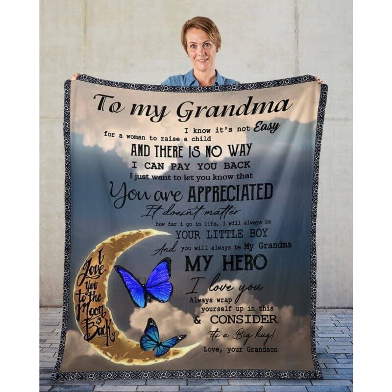 To My Grandma - From Grandson - A314 - Premium Blanket-Jolura