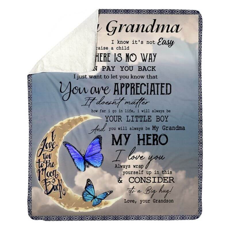 To My Grandma - From Grandson - A314 - Premium Blanket-Jolura