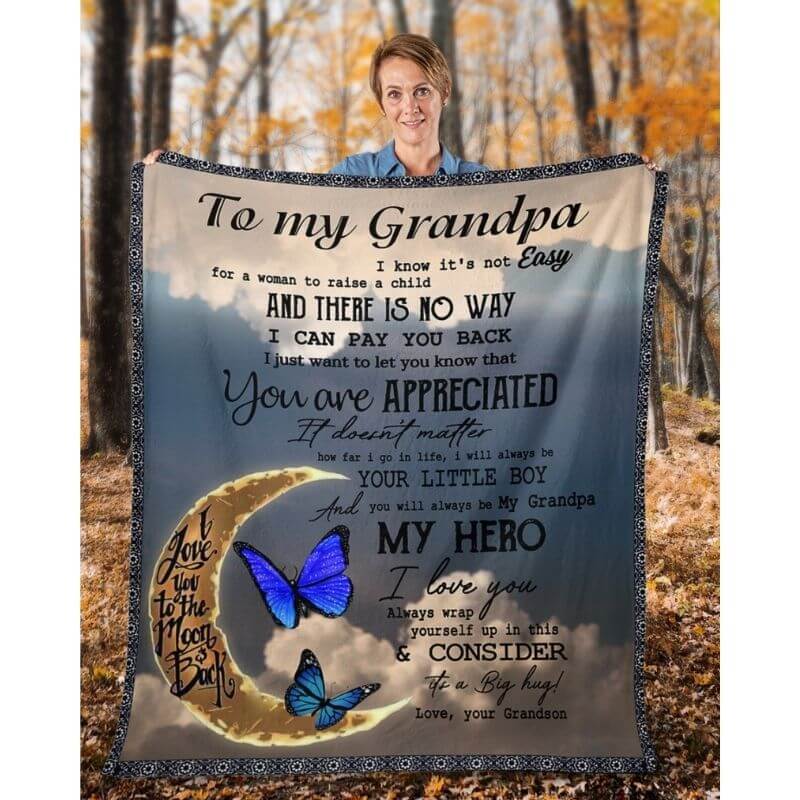 To My Grandpa - From Grandson - A314 - Premium Blanket-Jolura